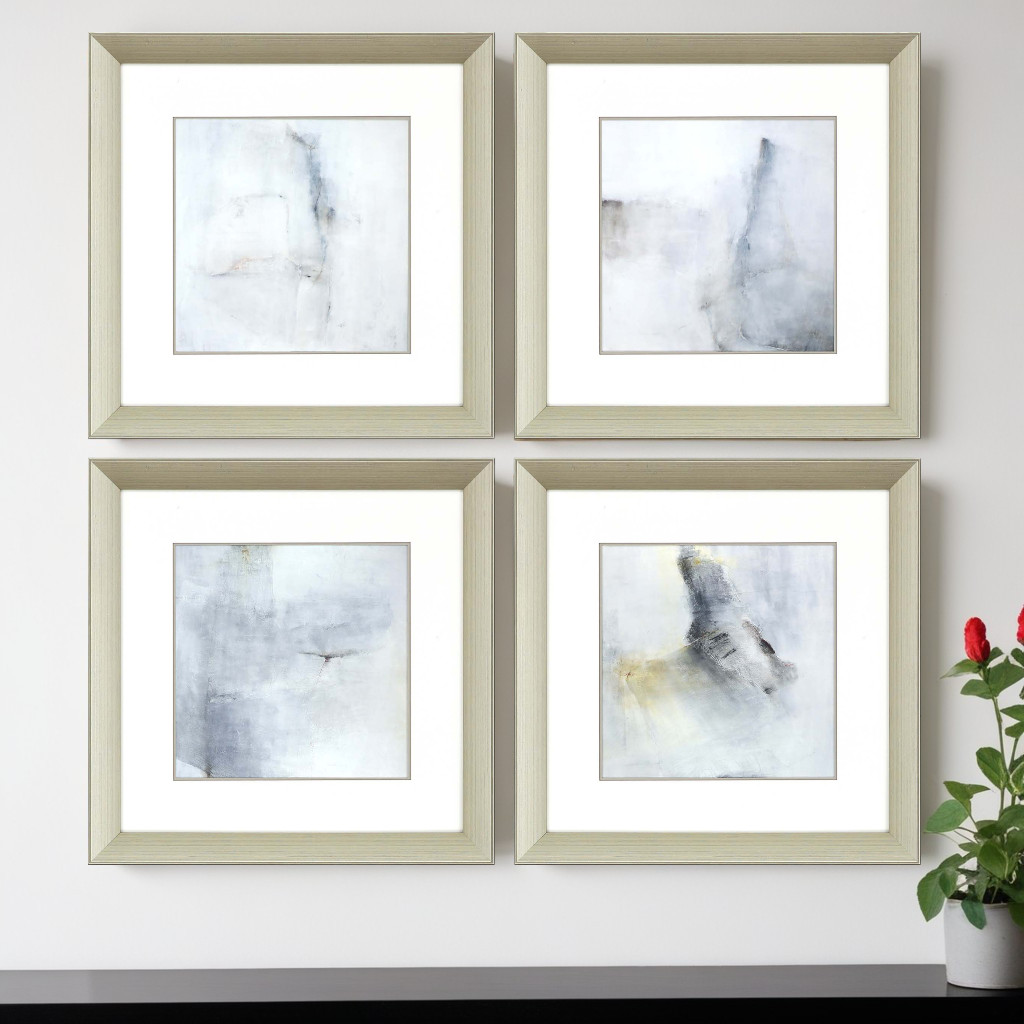 525332 A Glimpse Silver Framed Print Wall Art, Set of 4