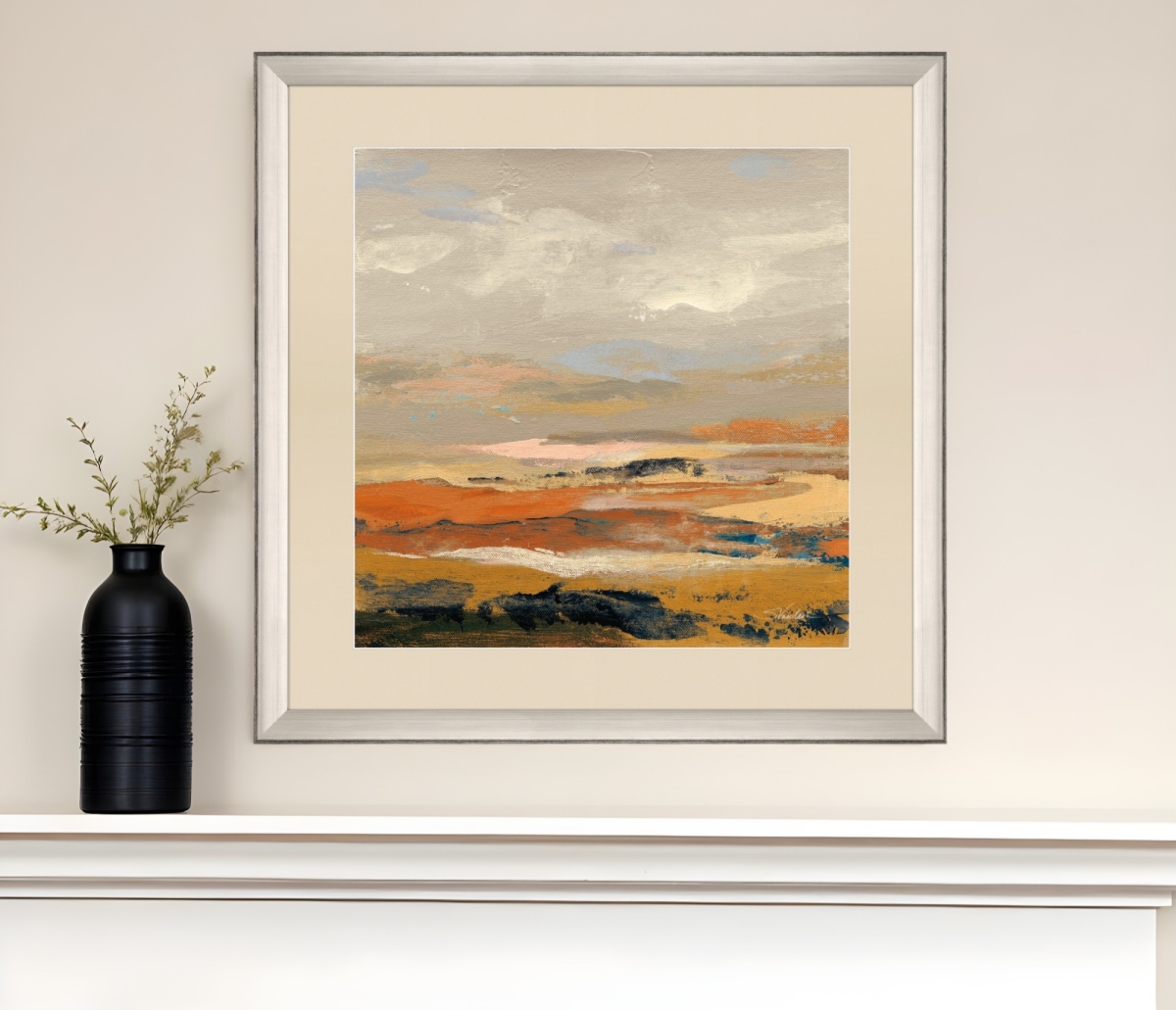 525842 Warm Bay II Silver Framed Print Wall Art