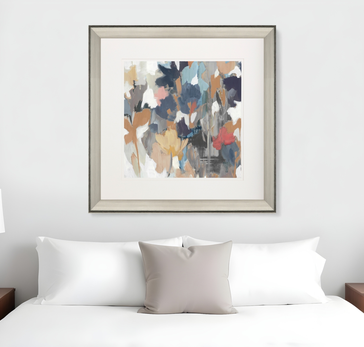 525896 Corner Flower Stand I Silver Framed Print Wall Art