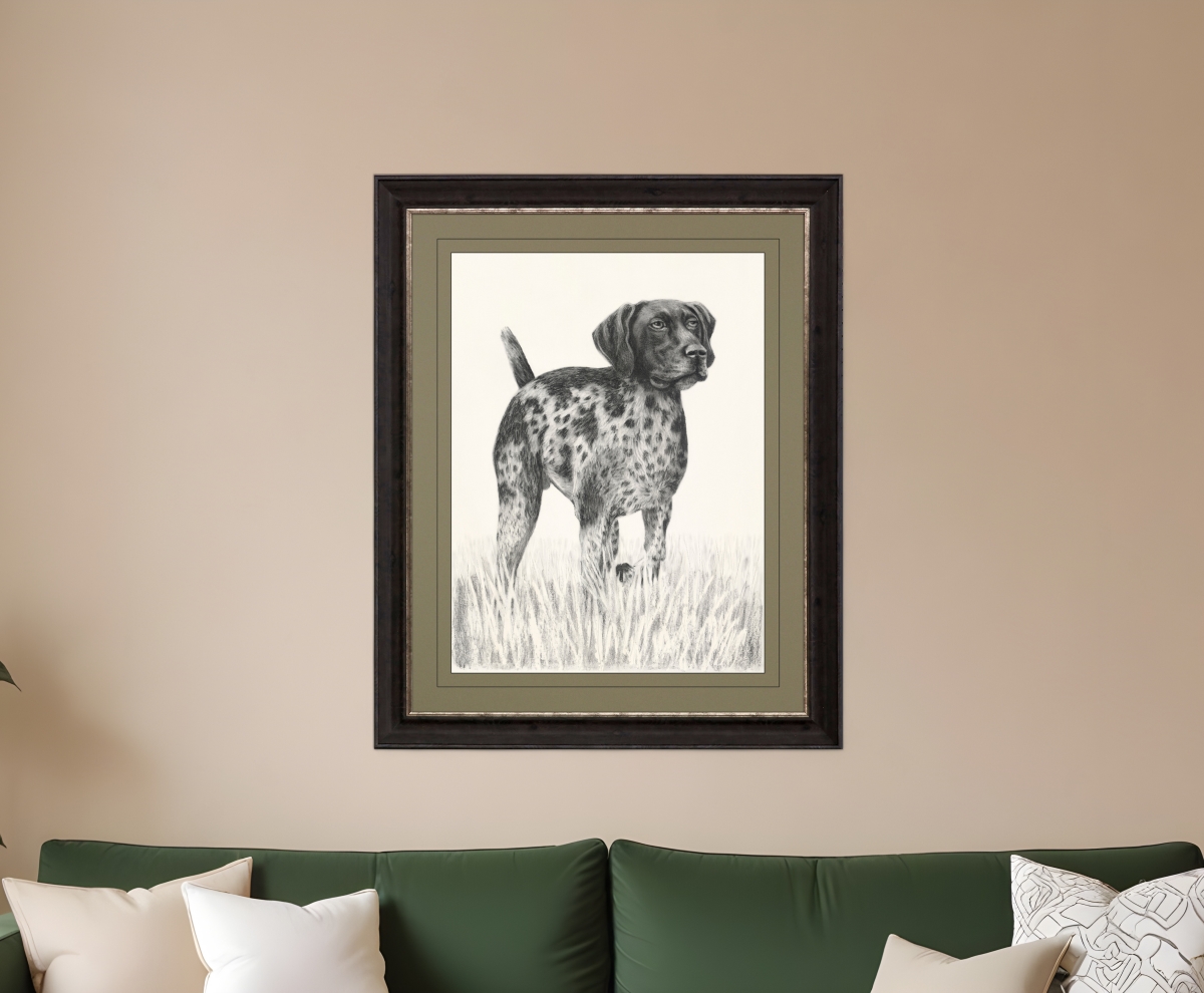 527038 Canine Gaze Brown Framed Print Wall Art