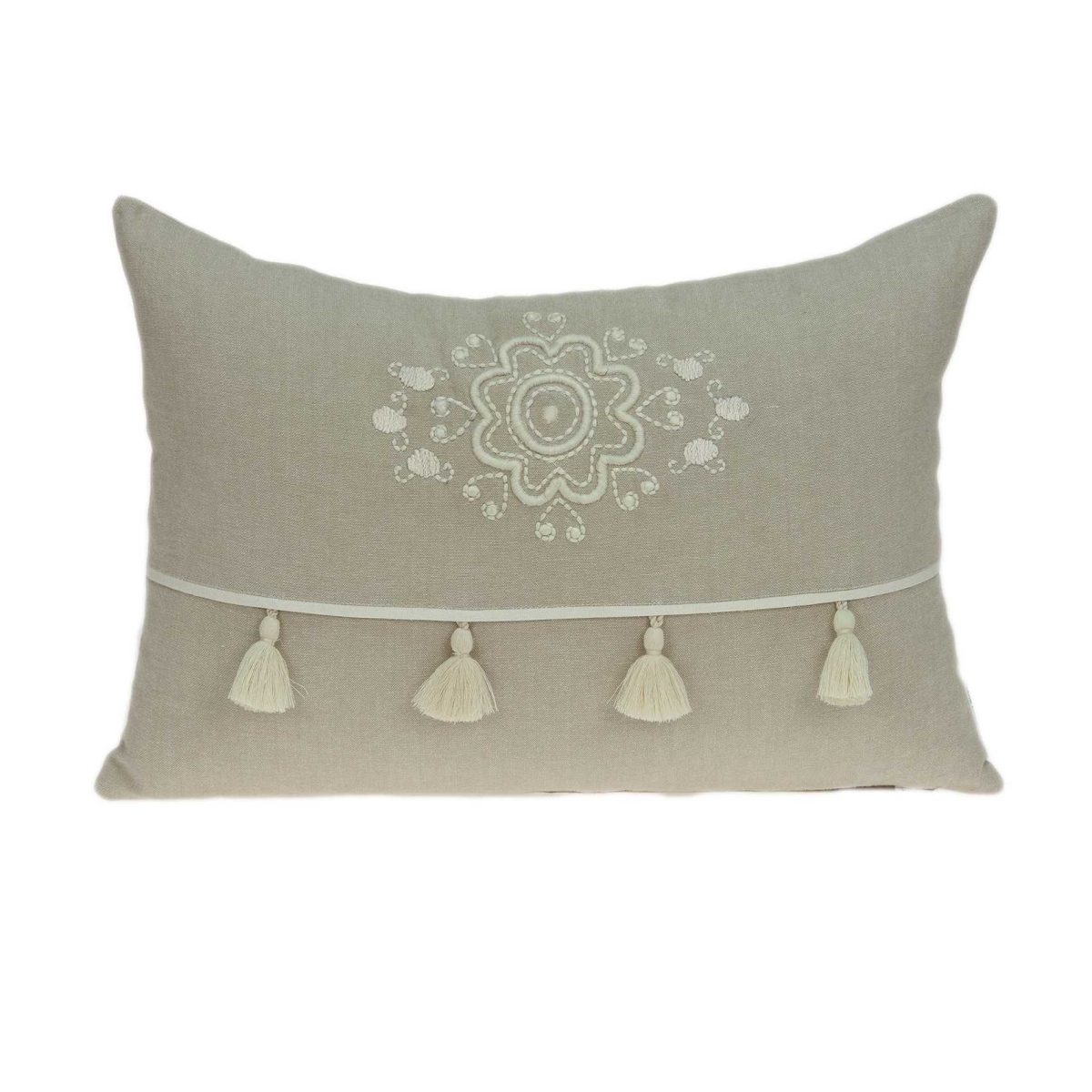 20 x 6 x 14 in. Transitional Beige Pillow Cover with Poly Insert