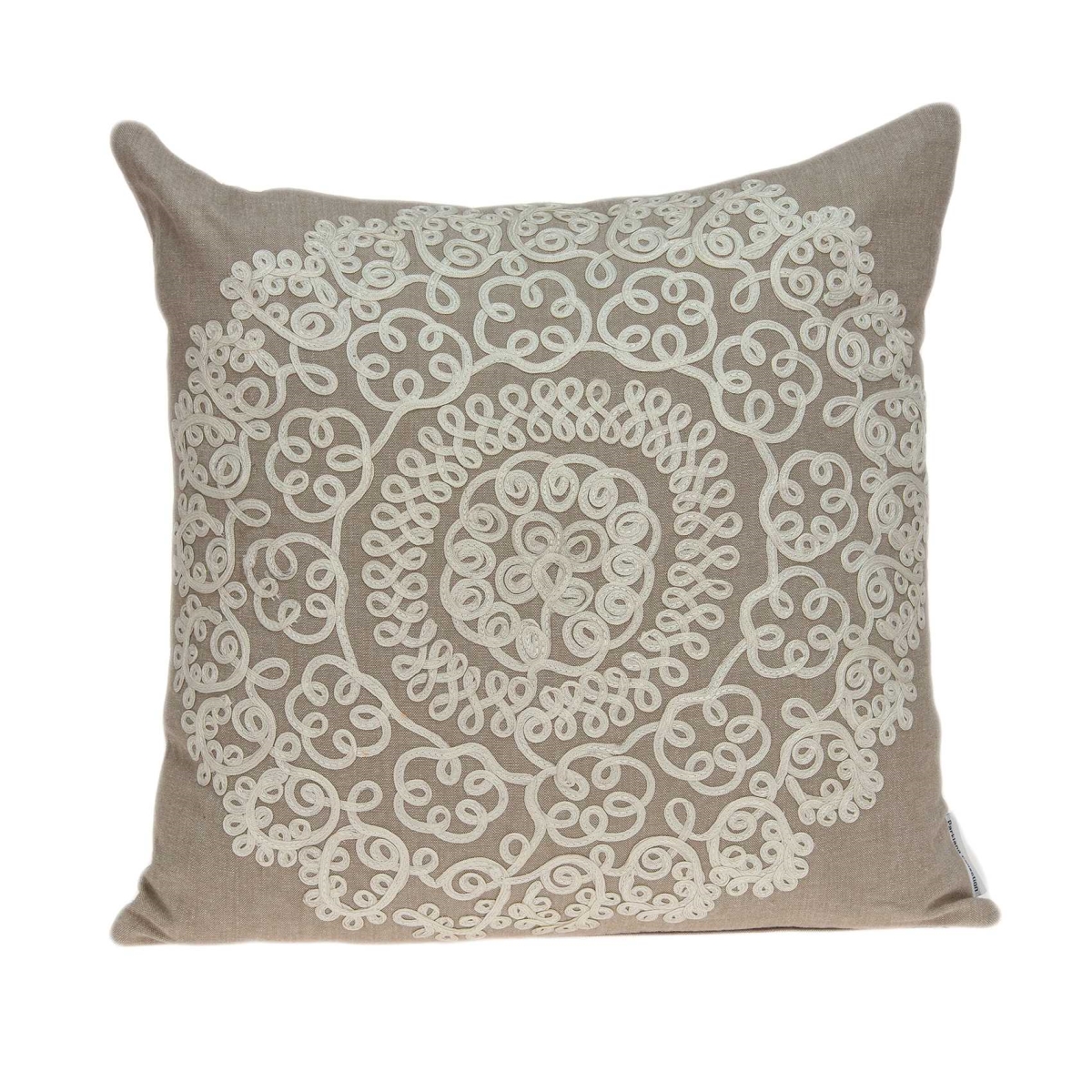 20 x 7 x 20 in. Traditional Tan Pillow Cover with Poly Insert