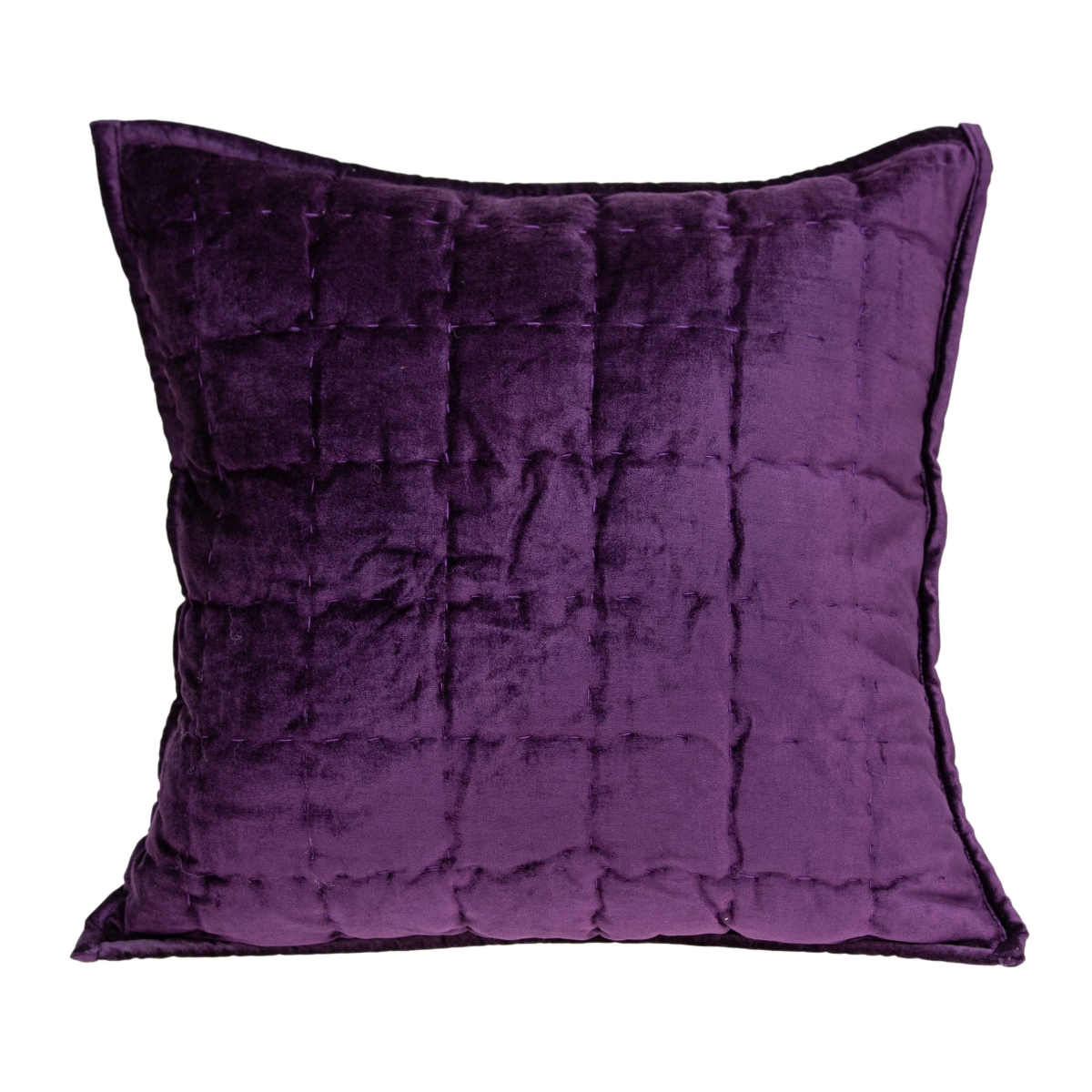 20 x 7 x 20 in. Transitional Purple Solid Quilted Pillow Cover with Poly Insert