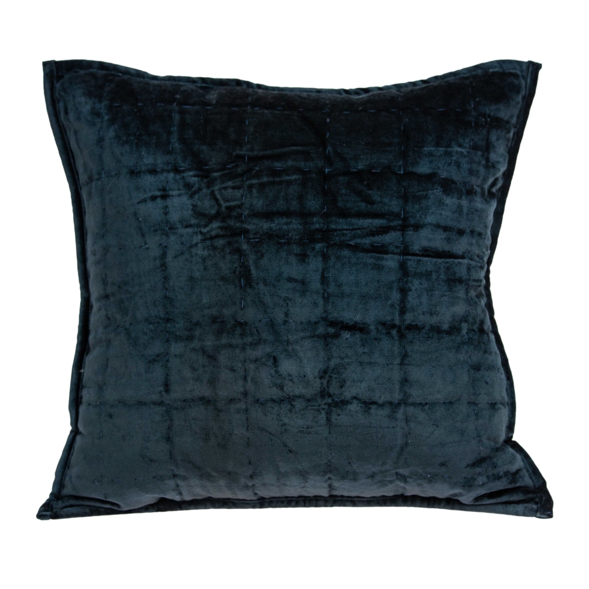 20 x 7 x 20 in. Transitional Dark Blue Quilted Pillow Cover with Poly Insert