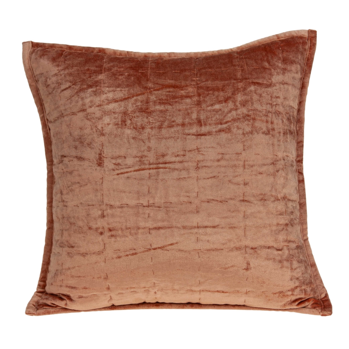 20 x 7 x 20 in. Transitional Orange Solid Quilted Pillow Cover with Poly Insert