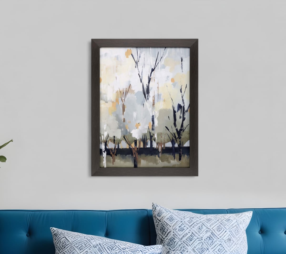 474060 Silversong Birch I Brown Framed Print Wall Art