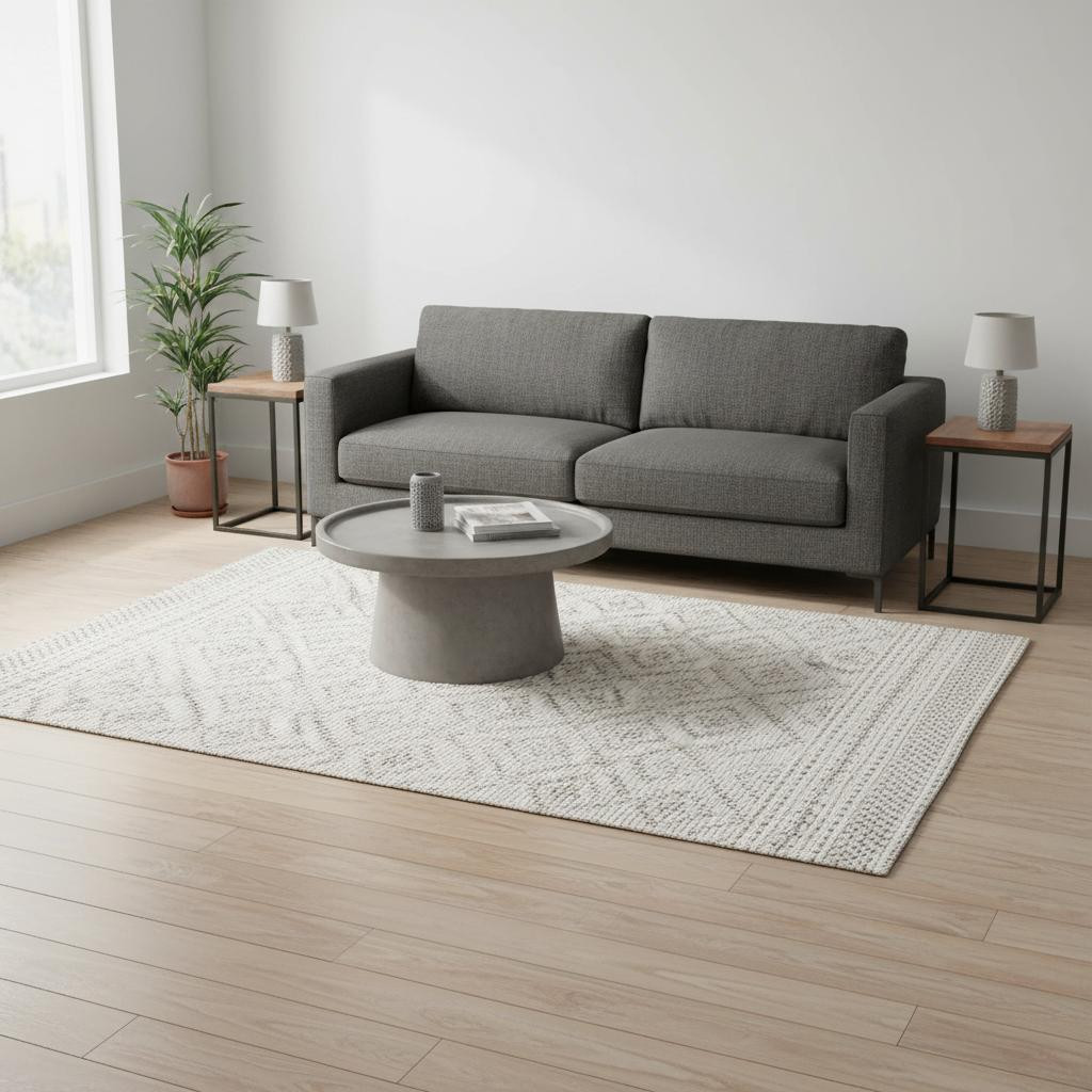 661322 5 x 8 ft. Taupe & Cream Geometric Rectangle Area Rug