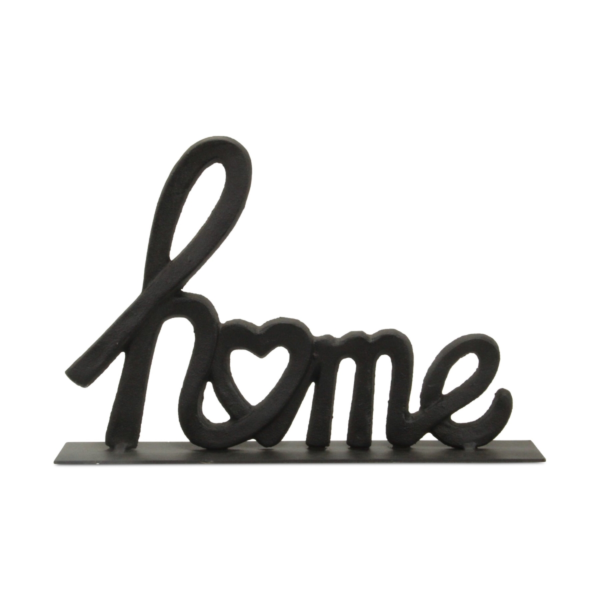 634467 12 in. Black Cast Iron Home Hand Painted Tabletop Sculpture