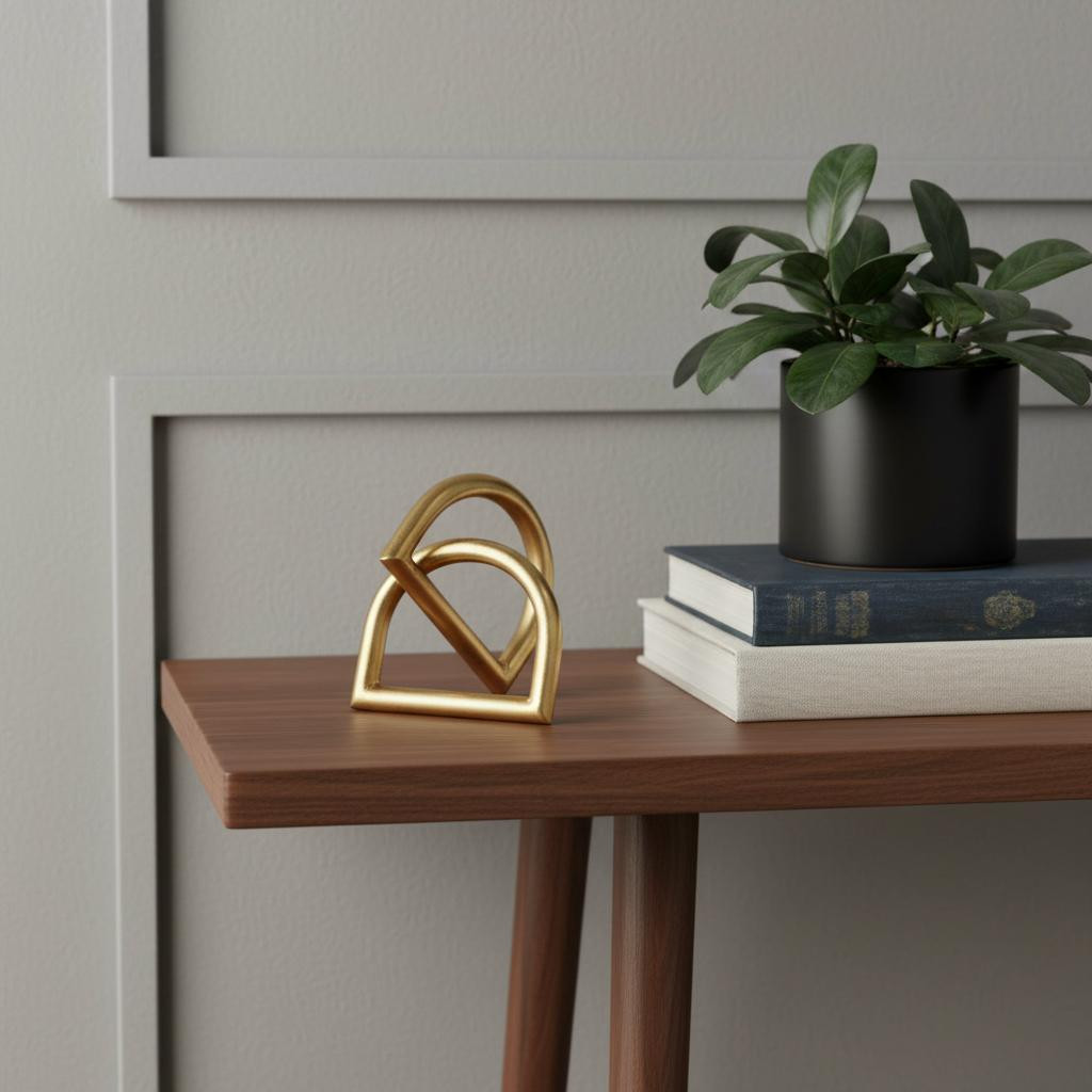 609001 5 in. Gold Iron Abstract Tabletop Sculpture