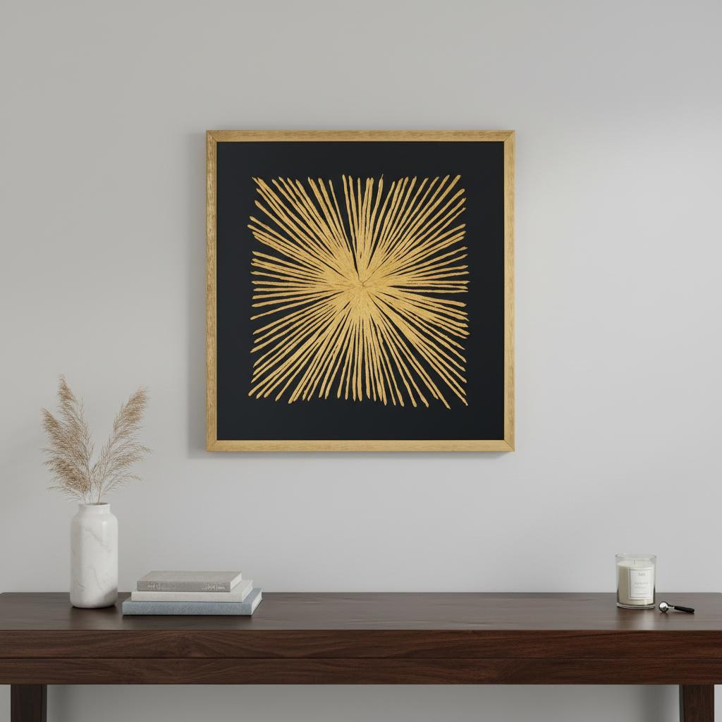 576628 Starburst Gold Shadowbox Frame Textual Wall Art