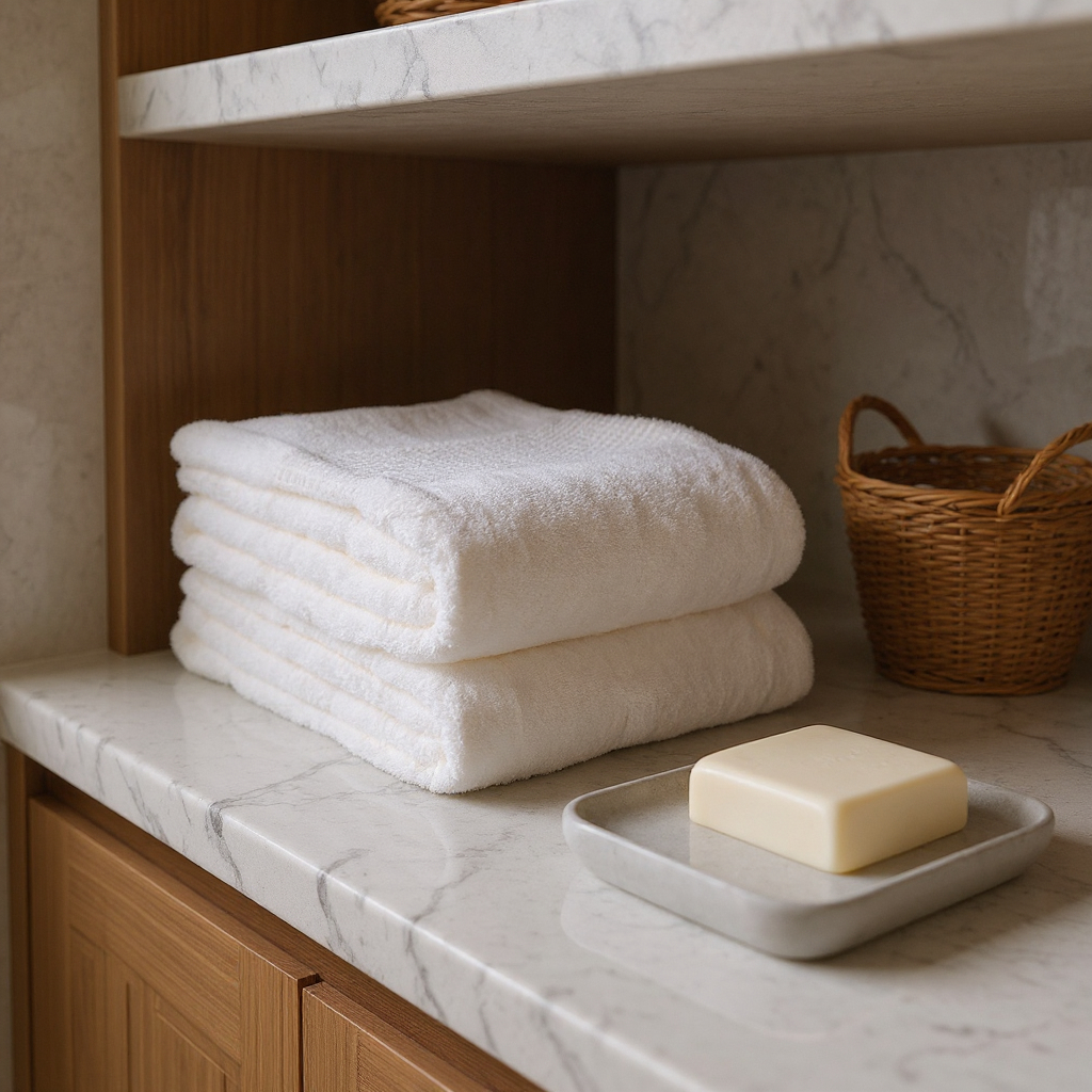 700327 16 x 30 in. Ivory Cotton Quick Dry Terry Cloth Hand Towels, Set of 2