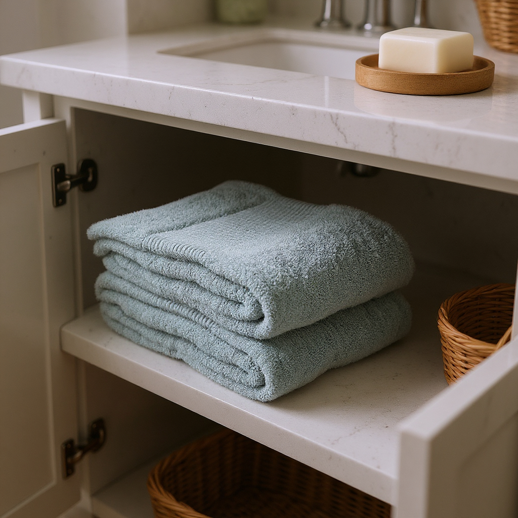 700339 16 x 30 in. Sea Green Cotton Quick Dry Terry Cloth Hand Towels, Set of 2