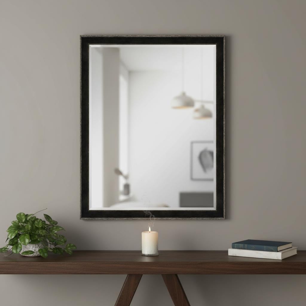 632776 52 in. Dark Brown Wood Accent Mirror