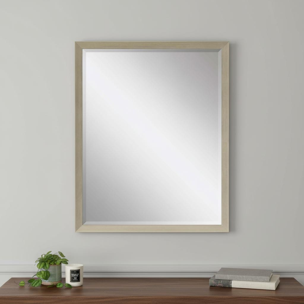 632754 31 in. Silver Wood Accent Mirror