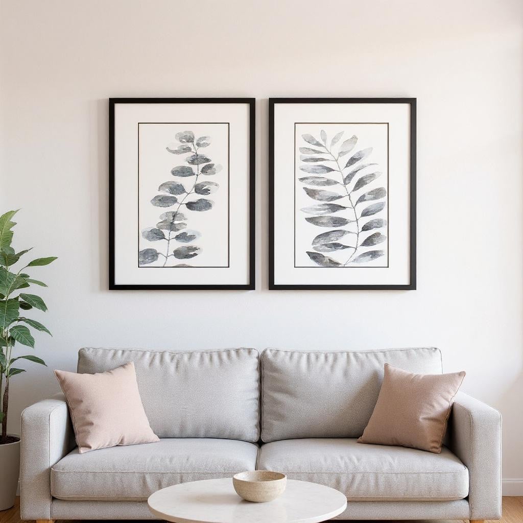 649298 Nature Leaf Black Framed Wall Art, Set of 2