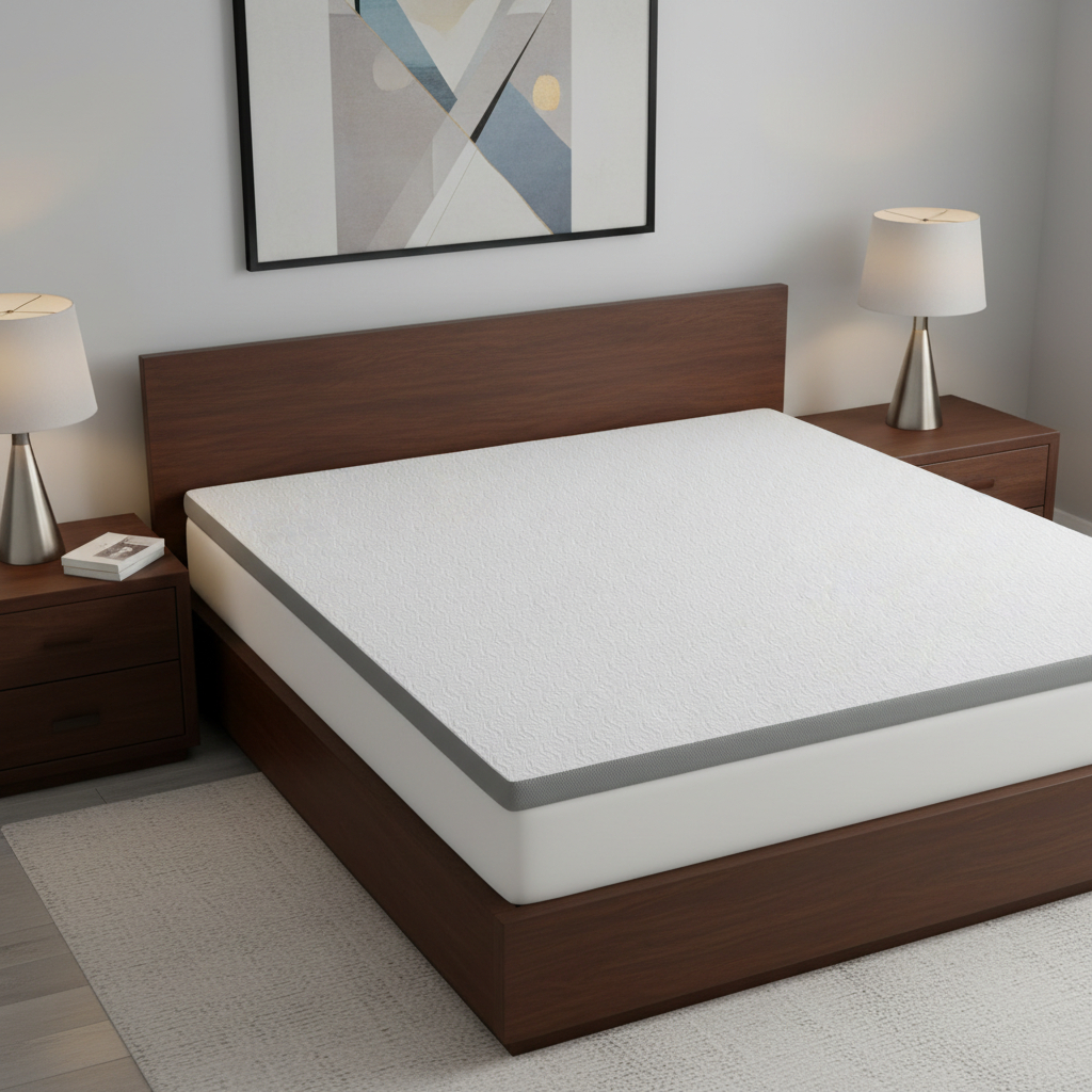 711921 2 in. White Gel Memory Foam Full Size Double Mattress Topper