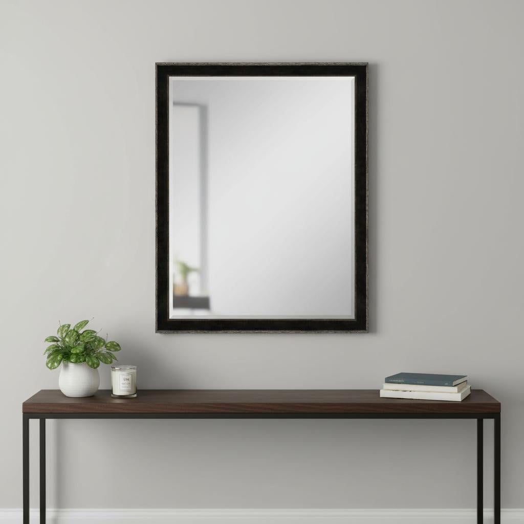 632775 44 in. Dark Brown Wood Accent Mirror
