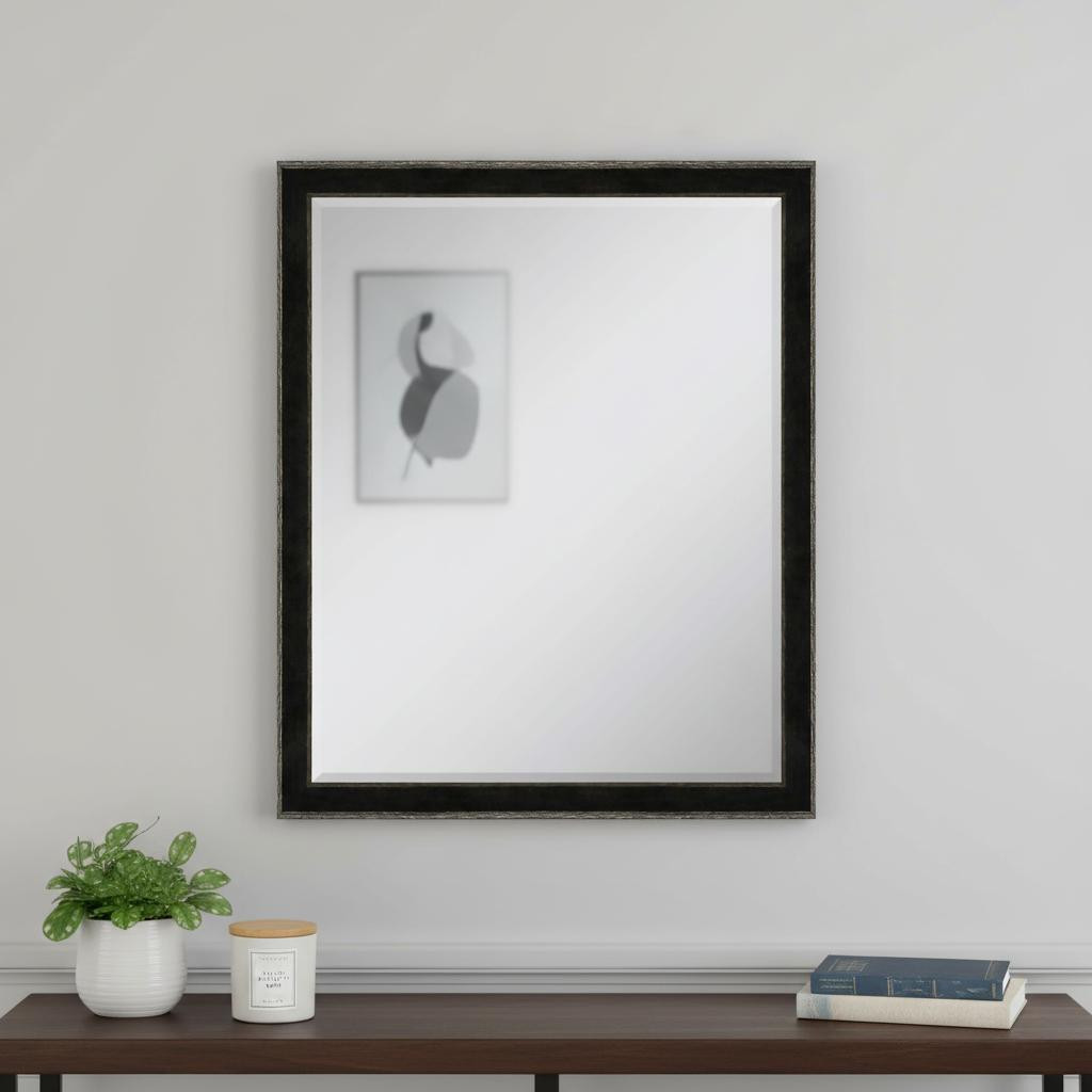 632773 32 in. Dark Brown Wood Accent Mirror