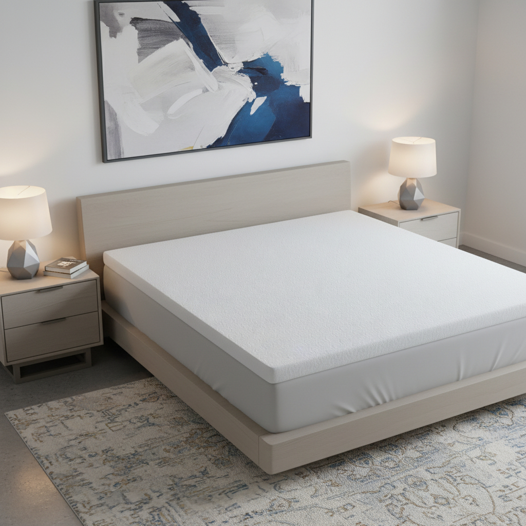 711948 3 in. White Gel Memory Foam Full Size Double Mattress Topper