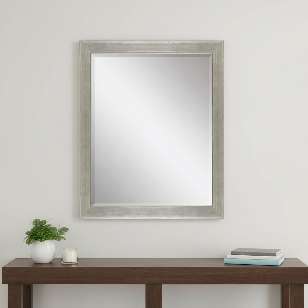 632814 45 in. Silver Solid Wood Framed Accent Mirror