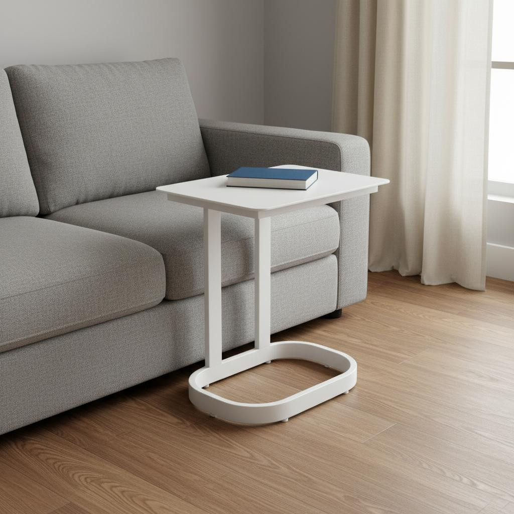 668533 22 in. White Aluminum Outdoor Side Table