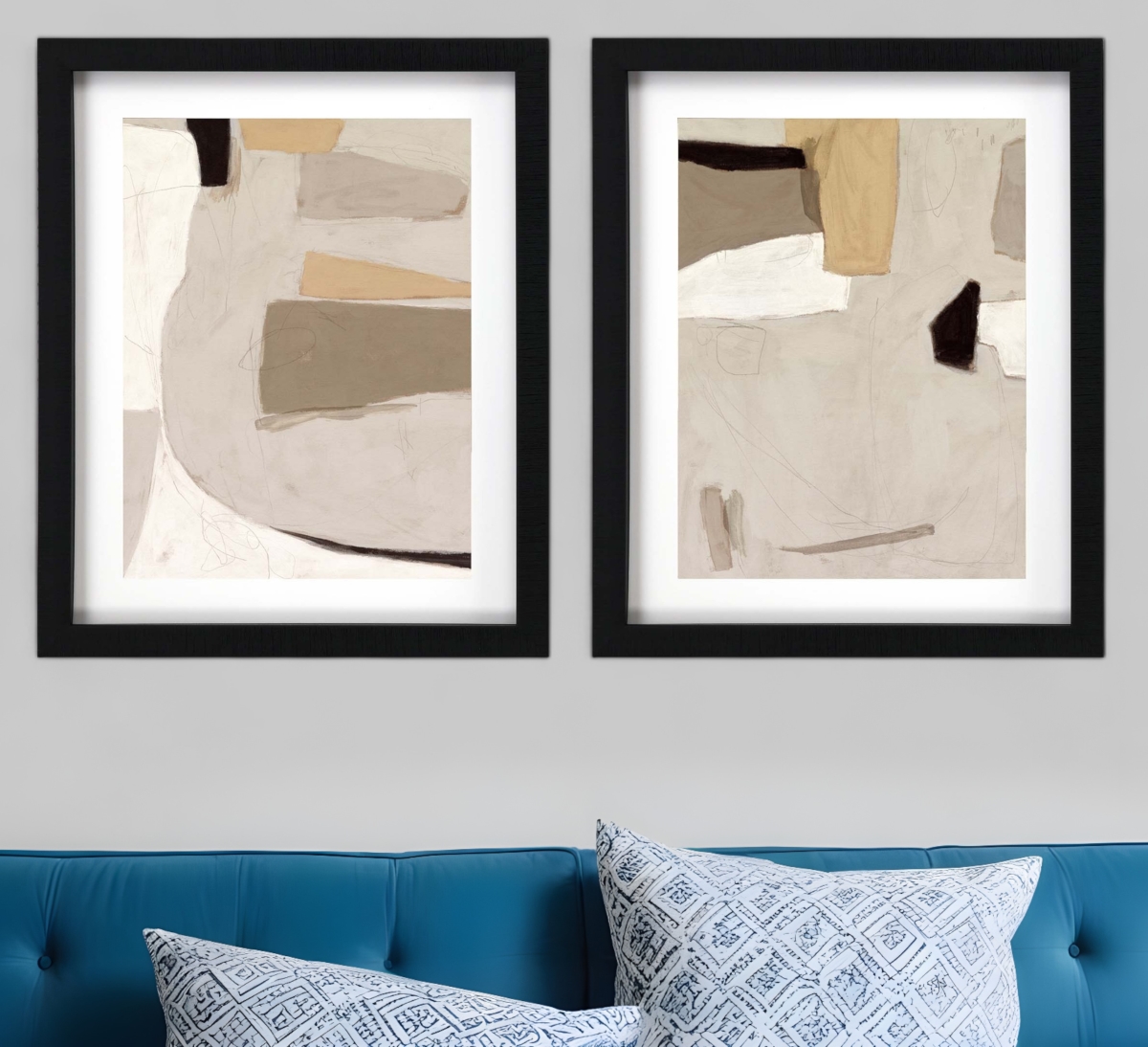 525770 Yukon II Black Framed Print Wall Art, Set of 2