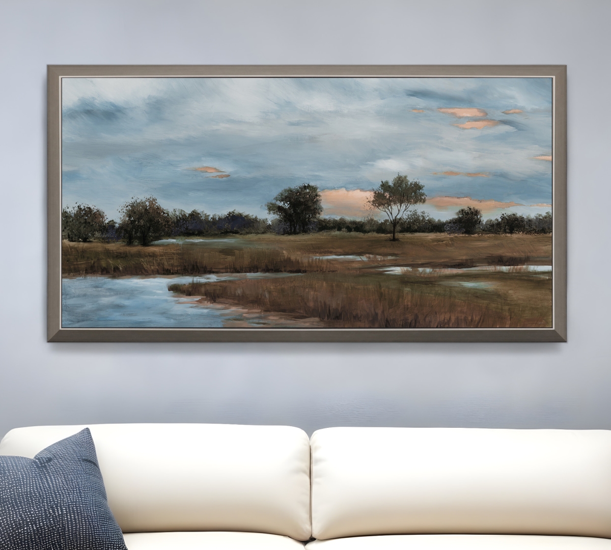526003 River Walk Silver Framed Print Wall Art