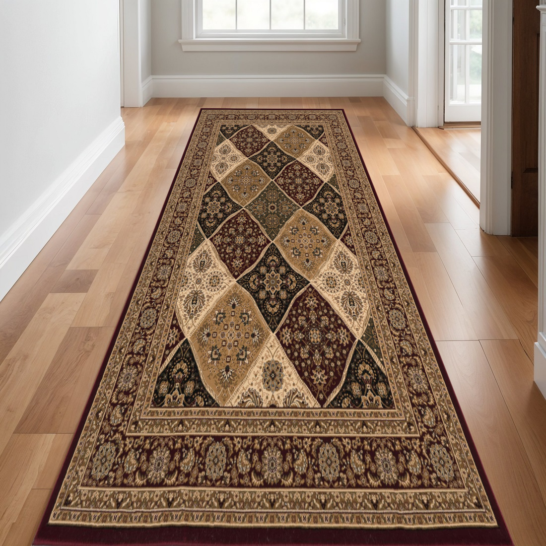609731 17 ft. Red & Black Moroccan Runner Rug