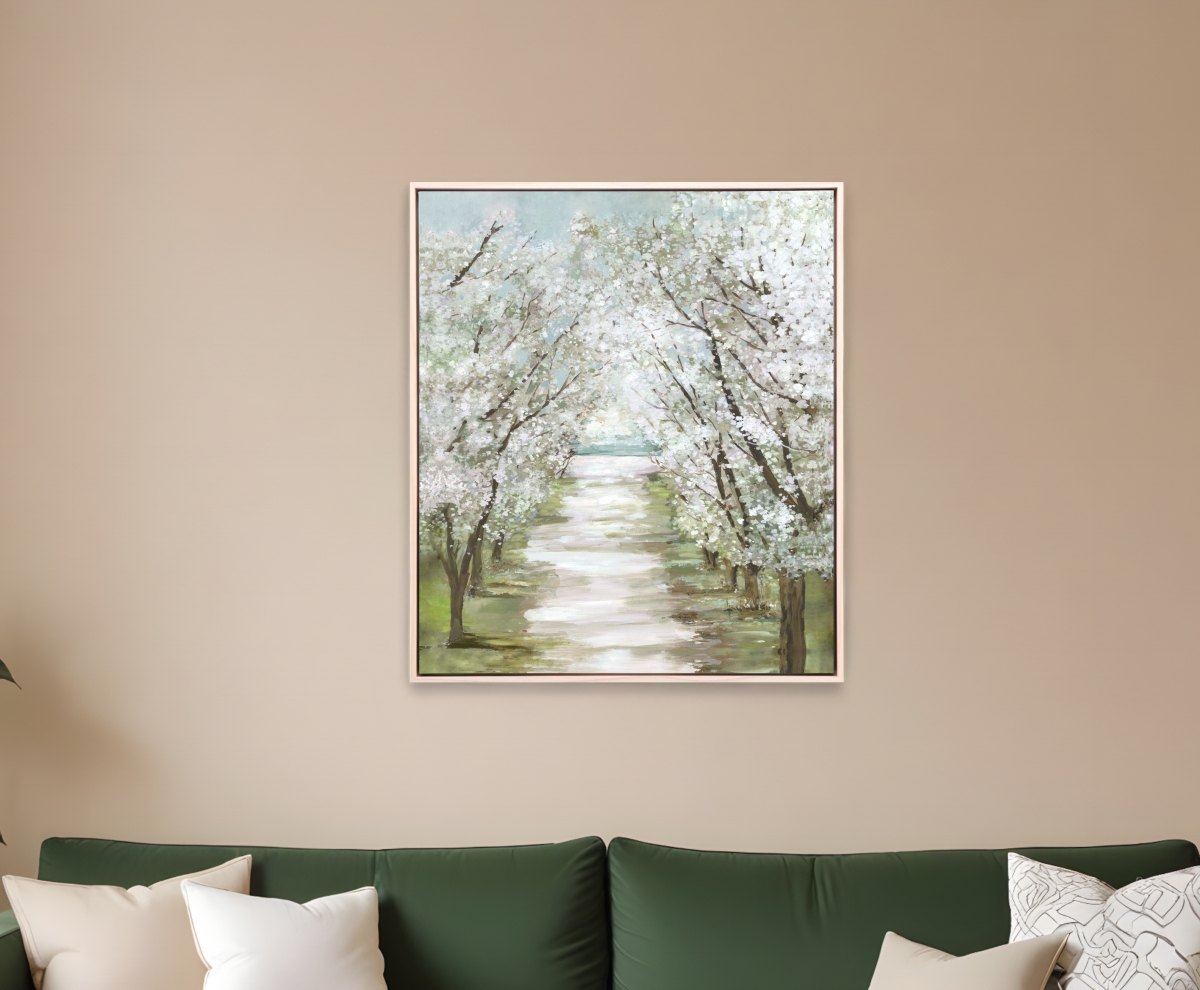 525520 Blossom Pathway White Floater Frame Print Wall Art