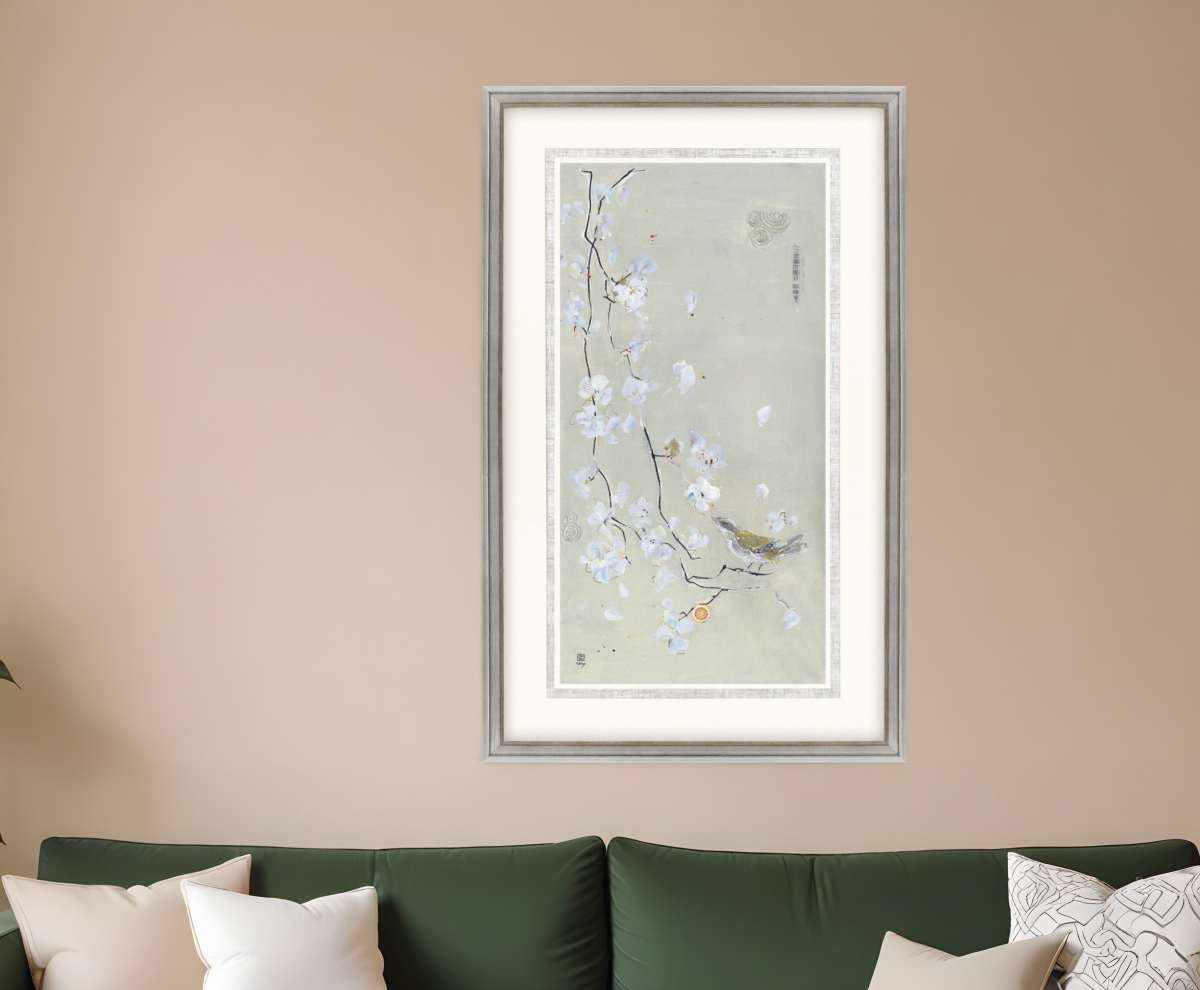 526414 Bird Family II Silver Framed Print Wall Art