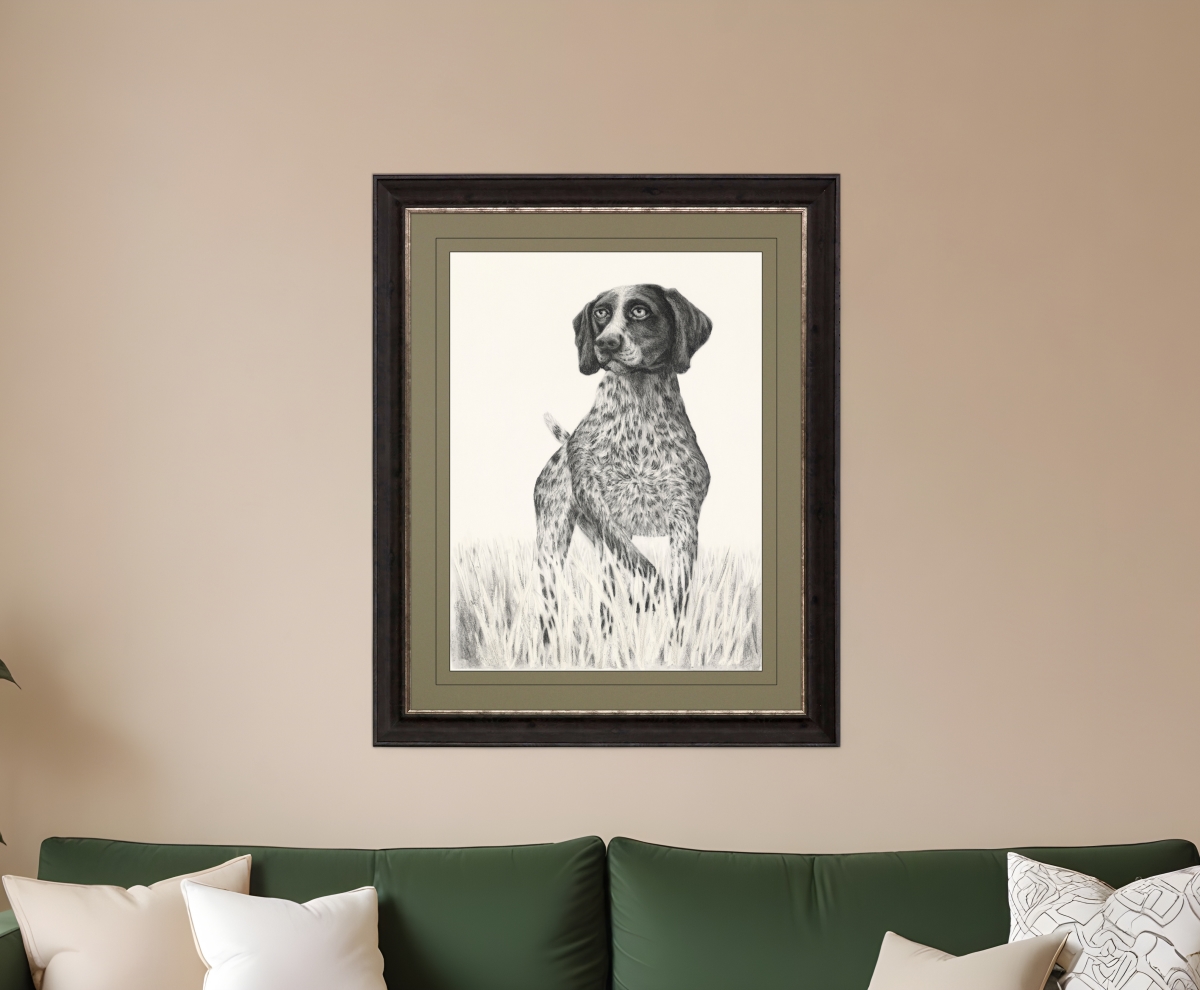 527039 Hunting Dog Brown Framed Print Wall Art