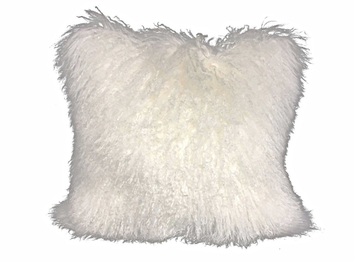 Bright White Tibetan Lamb Pillow