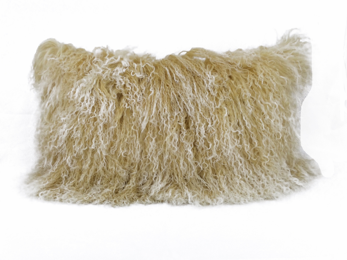 Champagne Tibetan Lamb Pillow