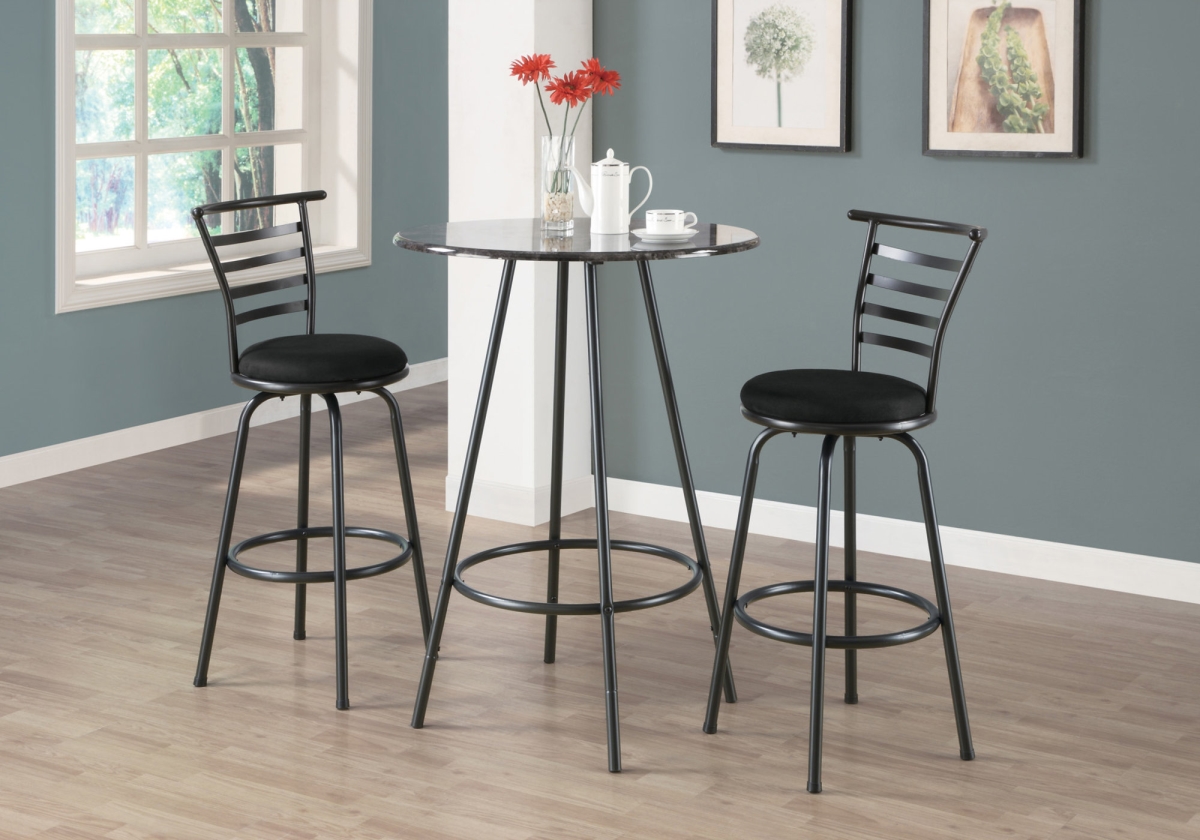HomeRoots Grey,Black, Silver Metal,Foam,Micro-Suede Barstool - 2PCS / 43" H/Swivel/Silver Grey Metal
