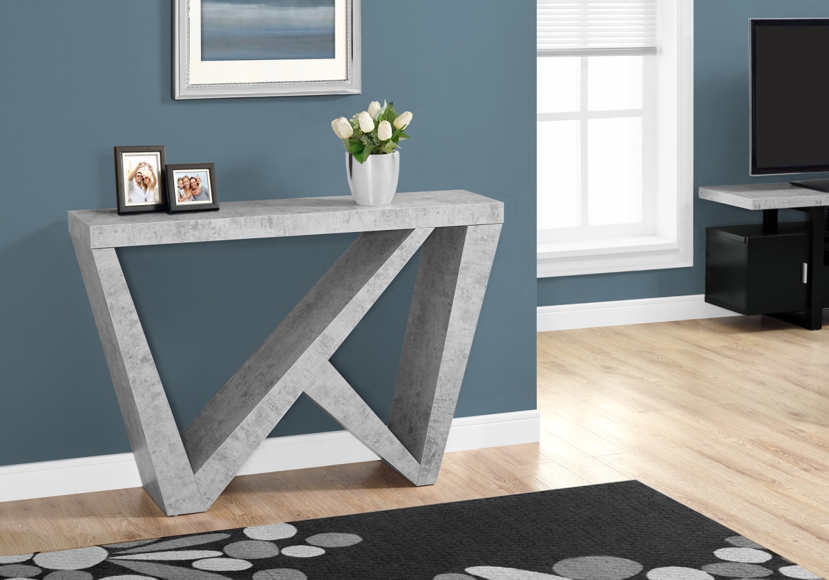 48 in. Cement-Look Hall Console Accent Table