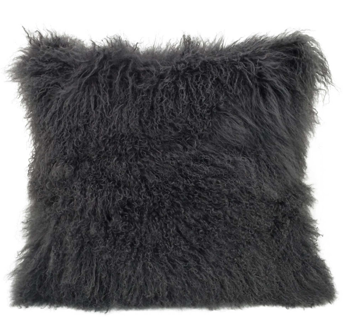Charcoal Tibetan Lamb Pillow