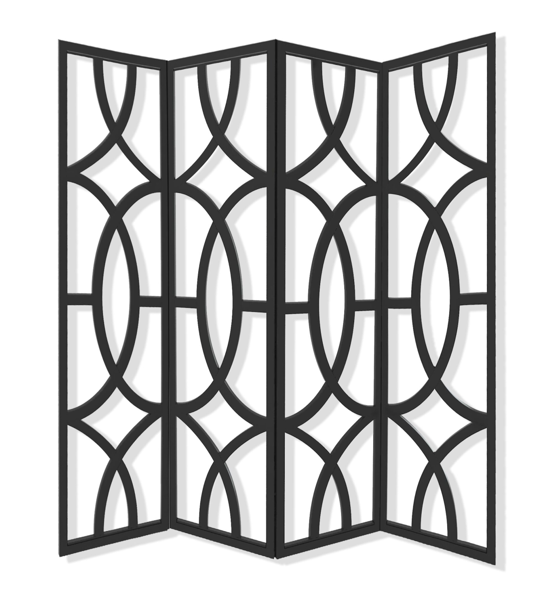 84 x 2 x 84 in. Contemporay Black Wood Screen with 4 Panel