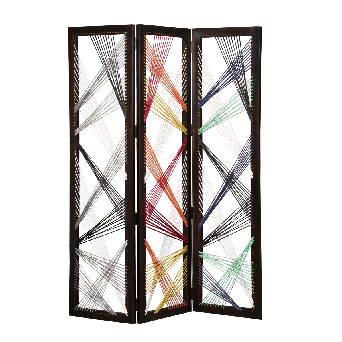 61 x 1.5 x 72 in. Multicolor Fabric & Wood Traverse Screen