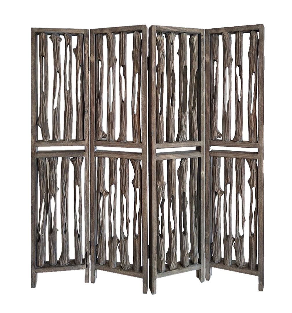 84 x 3 x 84 in. Weathered Brown Wood Wrightwood Screen