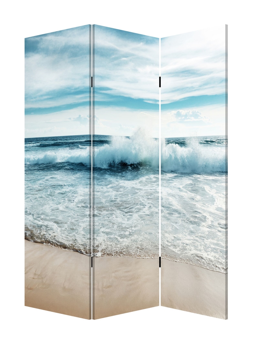 48 x 1 x 72 in. Multicolor Canvas Surfs Up Screen with 3 Panel