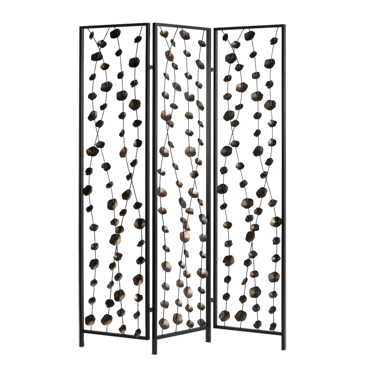 48 x 1 x 71 in. Gray & Bronze Metal Falling Blooms Screen