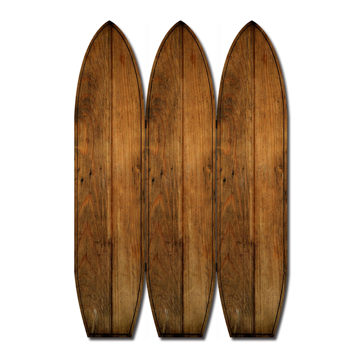 47 x 1 x 71 in. Coastal Brown Wood Surfboard Screen