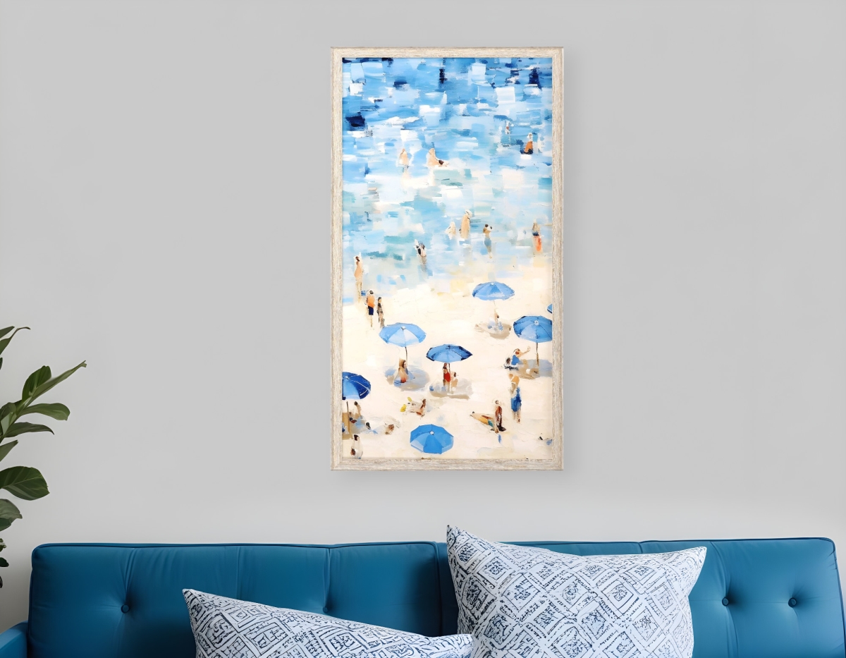 558207 Aerial Beach Views White Framed Wall Art