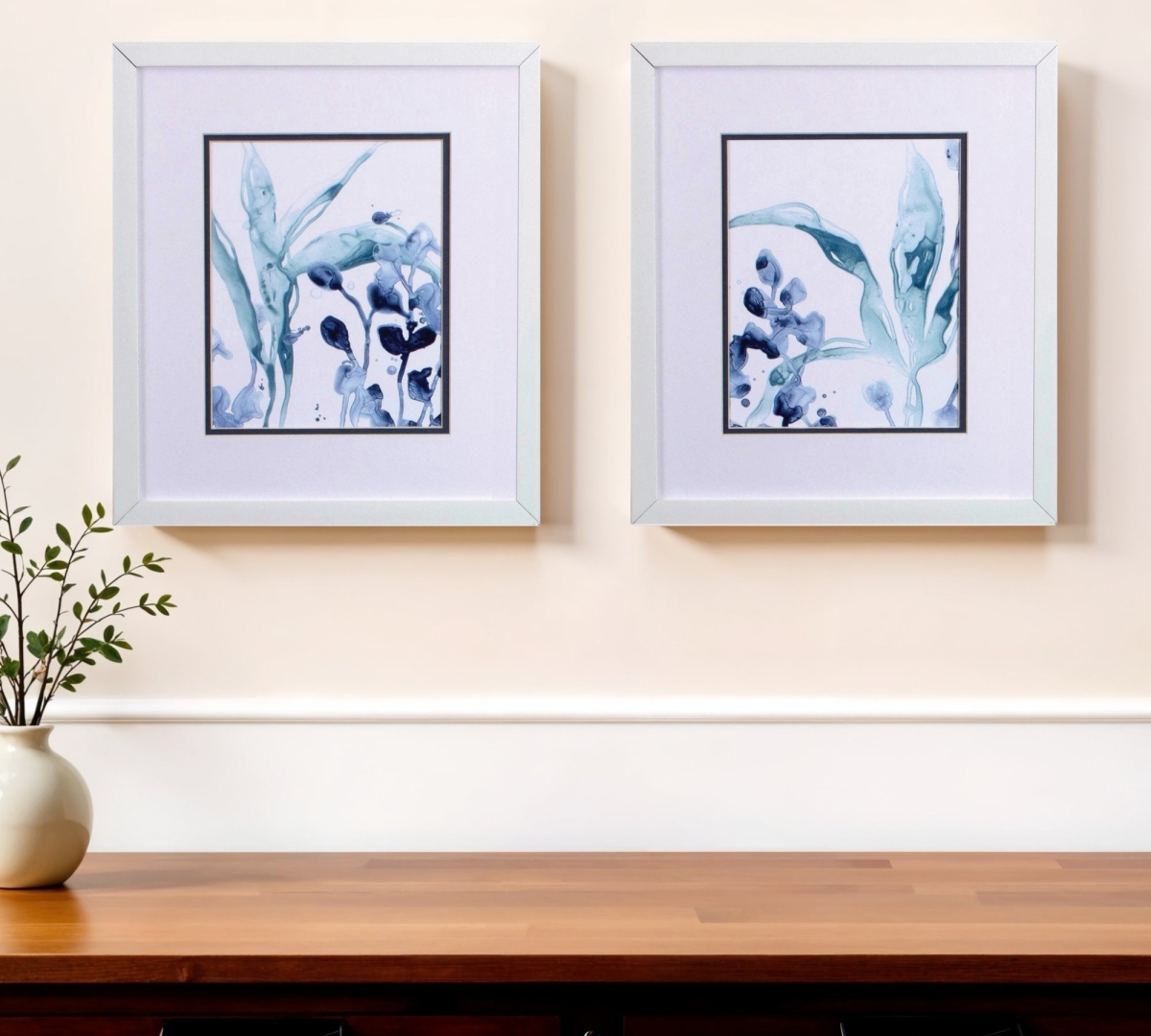 476034 Blue Flower Framed Art, Set of 2