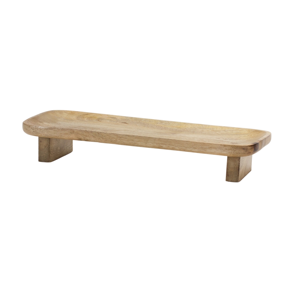 Picture of HomeRoots 592779 Natural Solid Wood Riser Trinket Tray, Set of 2