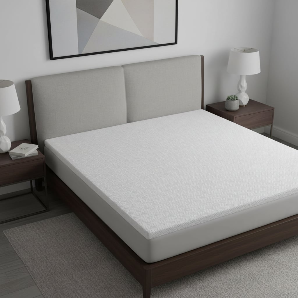 711955 4 in. White Memory Foam Queen Size Mattress Topper