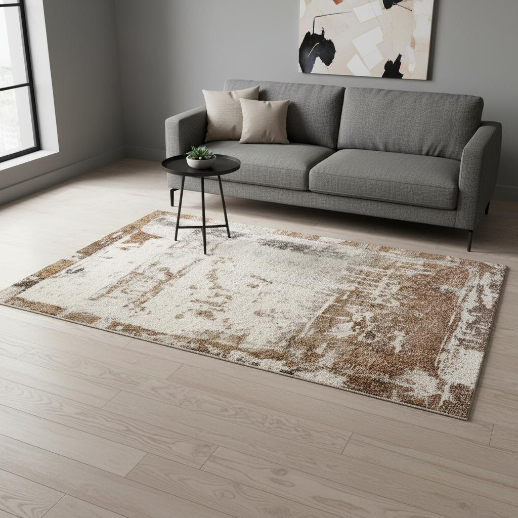 660029 5 x 8 ft. Beige & Brown Abstract Rectangle Area Rug