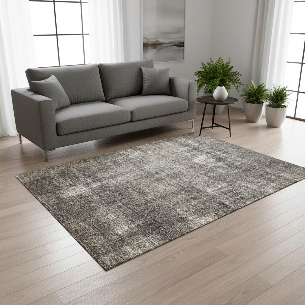 661302 5 x 8 ft. Gray & Off White Abstract Rectangle Area Rug