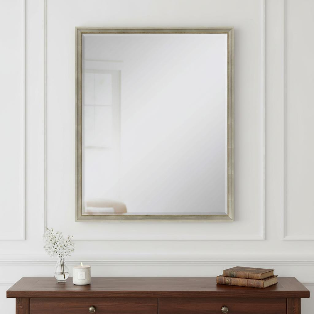 632772 42 in. Silver Wood Accent Mirror