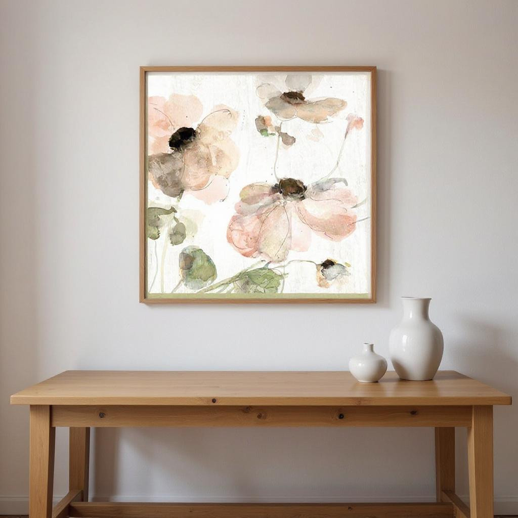 649297 Soft Spring Pop Distressed White Framed Wall Art, Set of 2